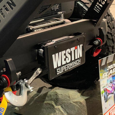 Westin Winch Mount License Plate Re-locator - Black - 46-20065