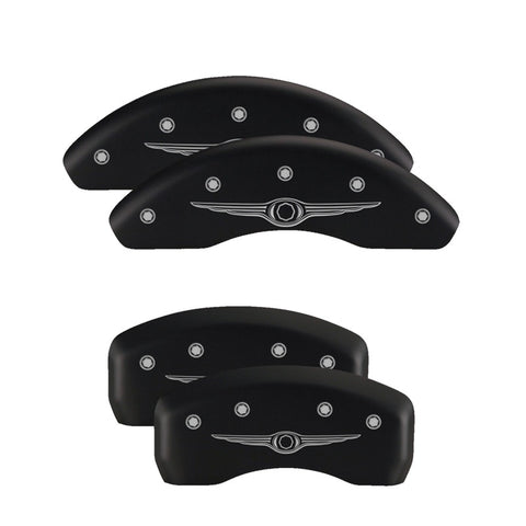 MGP 4 Caliper Covers Engraved Front & Rear MOPAR Black finish silver ch - 32006SMOPBK