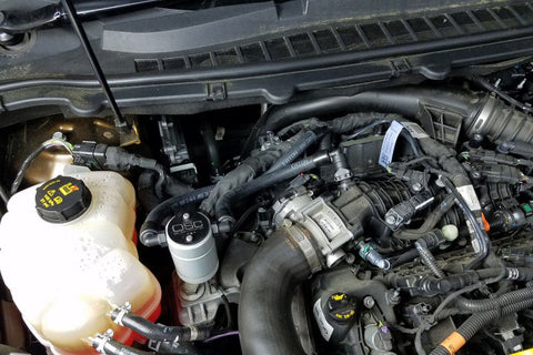 J&amp;L 2015-2024 Ford Edge Sport/ST Passenger Side Oil Separator 3.0 - Clear Anodized - 3031P-C