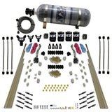Nitrous Express 8 Cyl Dry Direct Port Dual Stage 4 Solenoids Nitrous Kit (200-600HP) w/Comp Bottle - 93106-12