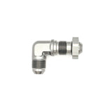 DeatschWerks 8AN Male Flare To 8AN Male Flare Bulkhead Adapter 90-Degree (Incl. Nut) - 6-02-0711