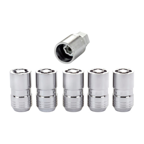 McGard Wheel Lock Nut Set - 5pk. (Cone Seat) M14X1.5 / 22mm Hex / 1.639in OAL - Chrome - 24515