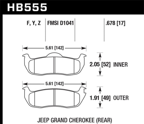 Hawk 06-10 Jeep Commander / 05-10 Grand Cherokee / 05-10 Armada / 04 Pathfinder / 04-10 Tital 5.6L / - HB555Y.678