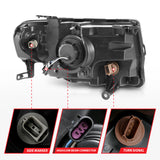 ANZO 2008-2012 Ford Escape Projector Headlights w/ Halo Black - 111355
