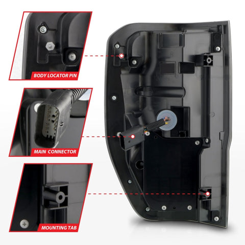 ANZO 19-22 Ford Ranger Full LED Taillights w/ Lightbar Sequential Signal Black Housing/Clear Lens - 311446