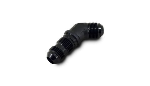 Vibrant -16AN Bulkhead Adapter 45 Deg Elbow Fitting - Anodized Black - 10606