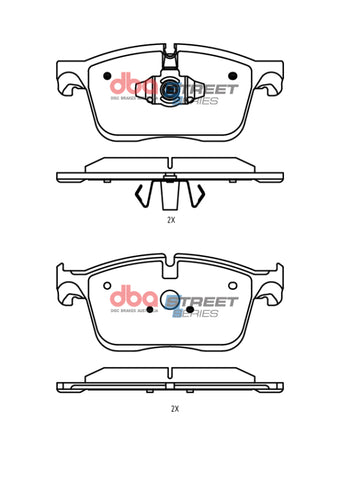 DBA 20-22 Jaguar F-Pace 350mm Front Rotor Front Street Series Brake Pads - DB15162SS