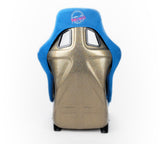 NRG FRP Bucket Seat ULTRA Edition - Large (Blue Alcantara/Gold Glitter Back) - FRP-302BL-ULTRA
