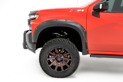 Bushwacker 19-21 Chevrolet Silverado 1500 Pocket Style Flares 4pc - Black - 40927-02