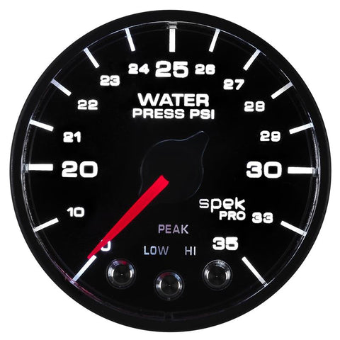 Autometer Spek-Pro - Nascar 2-1/16in Water Press 0- 35 psi Bfb Sp - P543328-N1