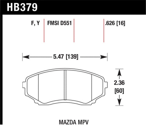 Hawk LTS Street Brake Pads - HB379Y.626