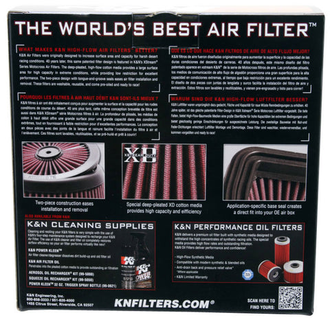 K&N  XStream Motorcross Replacement Air Filter-2013 HONDA CRF450R 449 - HA-4513XD
