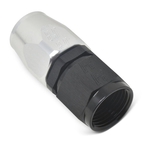 Russell Performance -10 AN Black/Silver Straight Full Flow Hose End - 610043