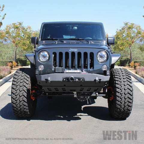 Westin 07-18 Jeep Wrangler JK WJ2 Stubby Front Bumper - Tex. Blk - 59-80005
