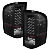 xTune Chevy Silverado 07-13 LED Tail Lights Black ALT-JH-CS07-LED-BK - 5073716