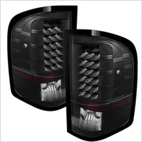 xTune Chevy Silverado 07-13 LED Tail Lights Black ALT-JH-CS07-LED-BK - 5073716