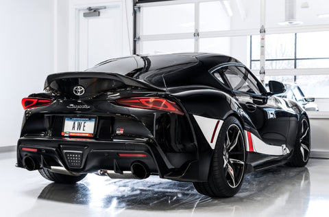 AWE Tuning 2020 Toyota Supra A90 Non-Resonated Touring Edition Exhaust - 5in Diamond Black Tips - 3020-33072