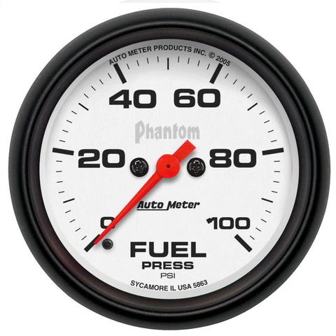Autometer Phantom 2-5/8in 0-100 PSI Fuel Pressure Gauge - 5863