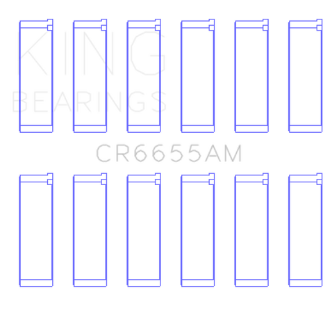 King Engine Bearings Mazda Je39 (Size +0.75mm) Connecting Rod Bearing Set - CR6655AM0.75