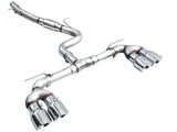 AWE Tuning MK8 Volkswagen Golf R 3in Track Edition Quad Exhaust - Chrome Silver Tips - 3020-42658