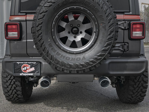 aFe Rebel Series 409 Stainless Steel Cat-Back Exhaust 18-21 Jeep Wrangler JL 2.0L (t) - Black Tip - 49-48096-B