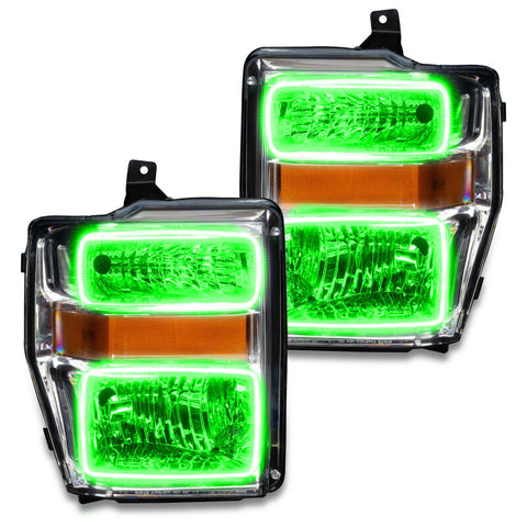 Oracle 08-10 Ford F250 Pre-Assembled Halo Headlights - Chrome Housing - w/ 2.0 Controller - 7189-333