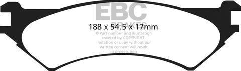 EBC 97-00 Ford Econoline E250 4.2 (4 Wheel ABS) Yellowstuff Rear Brake Pads - DP41787R