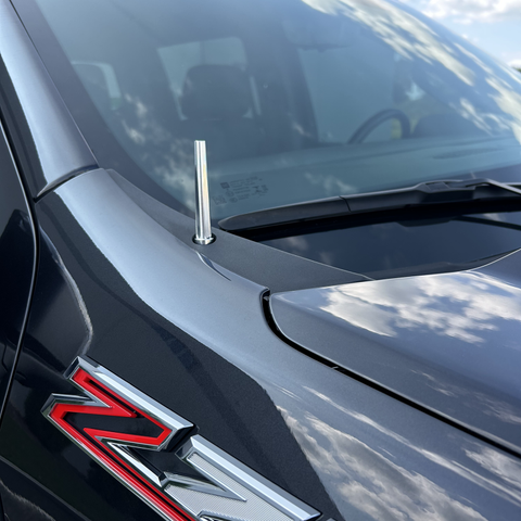 Wehrli 07.5-19 Chevrolet 6.6L Duramax Billet TIG Torch Stubby Antenna - Raw Aluminum - WCF100041-RAW