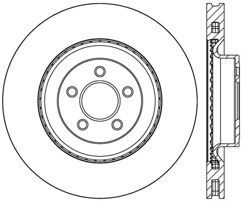 StopTech 2015 Ford Mustang GT w/ Brembo Brakes Right Front Slotted Brake Rotor - 126.61116SR