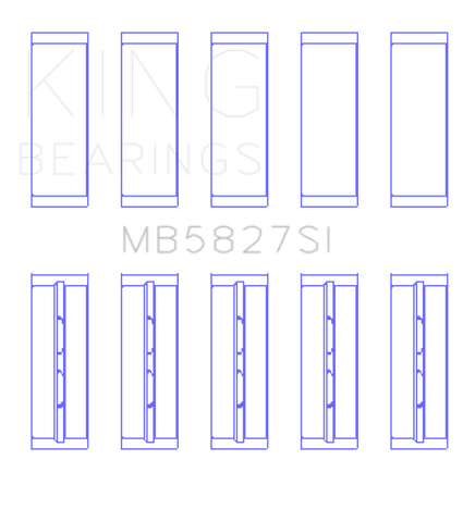 King Engine Bearings Toyota 1TR-FE/ 2TR-FE (Size 0.05) Main Bearing Set - MB5827SI0.5