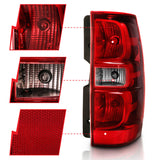 ANZO 2007-2014 Chevy Tahoe Taillight Red/Clear Lens (OE Replacement) - 311304