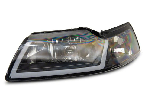 Raxiom 99-04 Ford Mustang Axial Series Headlights w/ Sequential LED Bar- Blk Housing (Clear Lens) - 422713