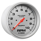 Autometer Marine Silver Ultra-Lite 5in 10K RPM In-Dash Tachometer Gauge - 200801-33