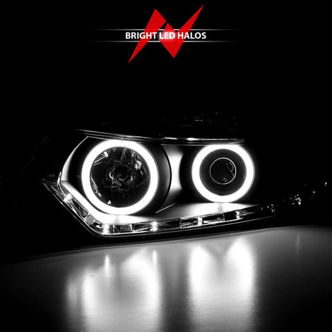 ANZO 2009-2012 Acura TSX Projector Headlights w/ Halo Black (CCFL) (HID Compatible) - 121393