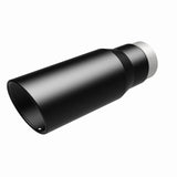 MagnaFlow Tip Stainless Black Coated Single Wall Round Single Outlet 5in Dia 3.5in Inlet 14.5in L - 35237