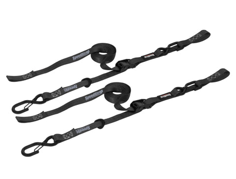 PRP Cam-Lock 1in.x10ft. Tie Down with Snap S Hooks and Soft Tie - Black - Pr. - 13801-2