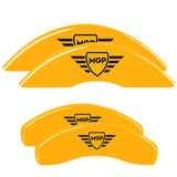 MGP 4 Caliper Covers Engraved Front & Rear MGP Yellow Finish Black Char 2005 Ford Excursion - 10146SMGPYL
