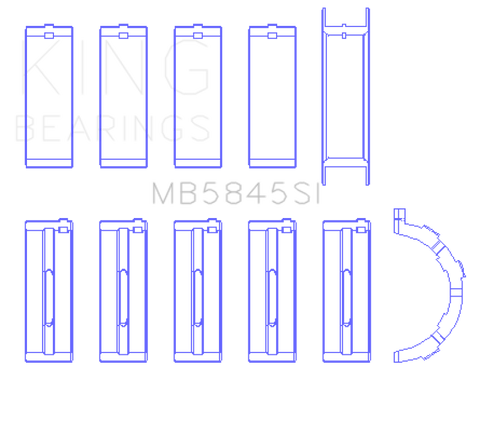 King Engine Bearings Ford Mod Motor 6.2L V8 Main Bearing Set - MB5845SI