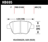 Hawk 2011-2013 Audi A3 Except TDI HPS 5.0 Rear Brake Pads - HB695B.609