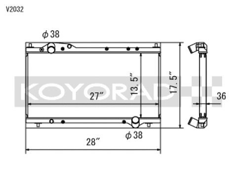 Koyo 91-05 Acura NSX 3.0/3.2L (MT) Radiator - V2032