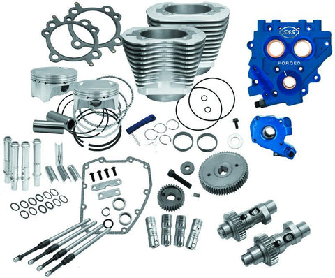 S&S Cycle 07-17 4in Bore 585GE Cam Power Pack - Silver - 330-0667