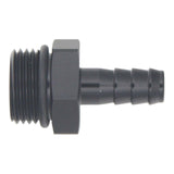 DeatschWerks 10AN ORB Male to 3/8in Male Triple Barb Fitting (Incl O-Ring) - Anodized Matte Black - 6-02-0517-B