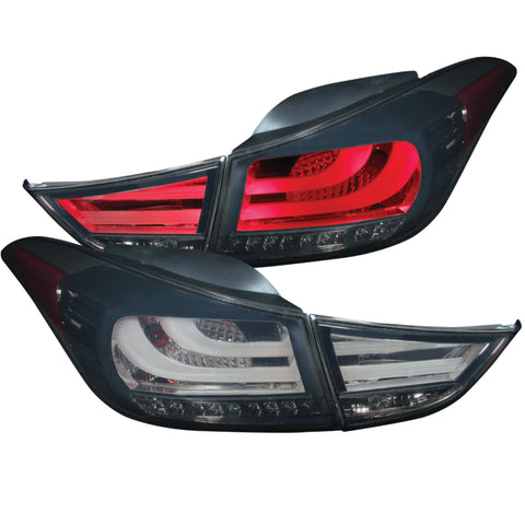 ANZO 2011-2013 Hyundai Elantra LED Taillights Smoke 4pc - 321297