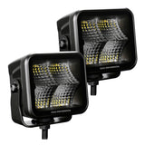 Go Rhino Xplor Blackout Series Cube LED Flood Light Kit (Surface/Threaded Stud Mnt) 3x3 - Blk (Pair) - 750400321FCS