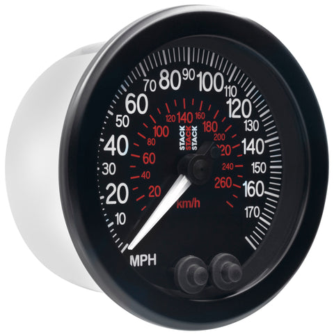 Autometer Stack Instruments 88mm 0-180 MPH 290 KM/H GPS Speedometer - Black - ST3803