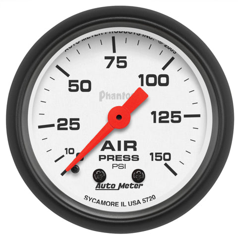 Autometer Phantom 52mm 0-150 PSI Mechanical Air Pressure Gauge - 5720