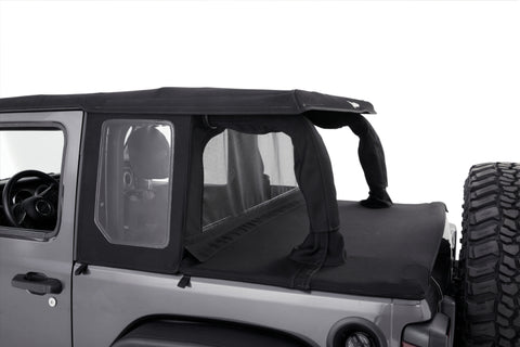 Bestop 18-26 Jeep Wrangler JL 2-Door Halftop Conversion Kit (Premium Black Twill) - 80101-17