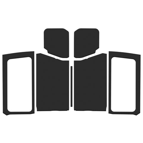 DEI 18-23 Jeep Wrangler JL 2-Door Boom Mat Complete Headliner Kit - 7 Piece - Black Leather Look - 50283