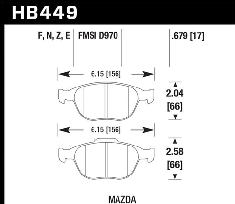 Hawk Performance Ceramic Street Brake Pads - HB449Z.679