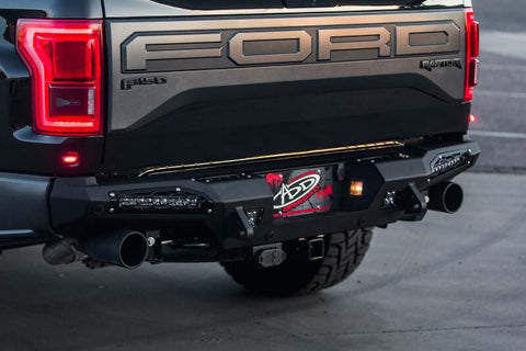 Addictive Desert Designs 17-18 Ford F-150 Raptor HoneyBadger Rear Bumper w/ 10in SR LED Mounts - R117321430103